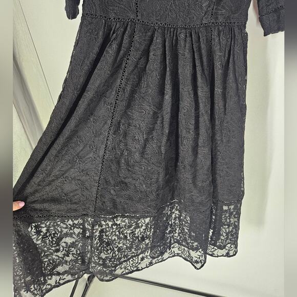 Free People Black Lace Mountain Laurel Dress 6 - Picture 5 of 11